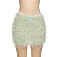 Color Block Tassel Tight Skirts GZJQ-K25J65344