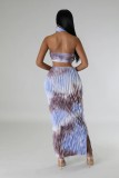 Bib Neck Wrap Backless Long Skirts 3 Piece Set GXIN-S-8666