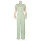 Sleeveless Lapel Straight Jumpsuit AIL-323