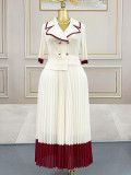 Patchwork Contrast Color Long Sleeve Maxi Dress GZRF-250323