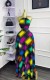 Sleeveless Color Block Print Maxi Dress GXIN-8847