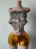 Pre Order: About 7 work days shipping Tube Top Sling Print Pants Suit YUEM-300701
