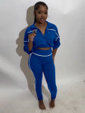 Long Sleeve Patchwork Tight Two Piece Pants Set CH-25033