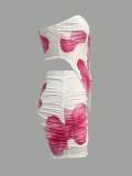 Print Tie Up Off Shoulder Mini Dress YWXS-K25L396