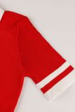 Solid Color Lapel Slim Romper YWXS-K25L597