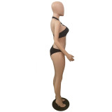 Sexy Solid Color Bikinis Long Skirt Swimsuit Set GCNF-0103