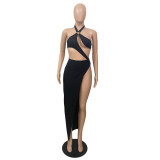 Sexy Solid Color Bikinis Long Skirt Swimsuit Set GCNF-0103