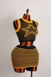 Knits Sleeveless Tank Tops Two Piece Skirts Set YWXS-K25L637