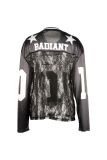 Print Lace See Through V Neck Sweatshirt YWXS-K25L162
