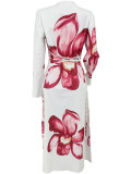 Loose Long Sleeve Print Midi Dress LS-0421