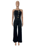 Solid Color Tube Tops Irregular Jumpsuit SHD-9723