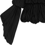 Press Pleated Solid Color Romper BY-7432