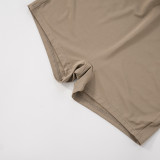 Color Block Long Sleeve Zipper Shorts Suit GDSF-D25ST249