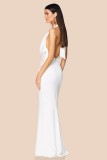 Halterneck Solid Color Backless Maxi Dress GAXB-D104DS