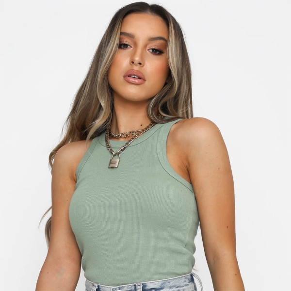 Solid Color Sleeveless Tank Tops JHYB-9072