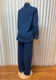 Long Sleeve Lapel Denim Two Piece Pants Set GMYU-6570