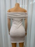Long Sleeve Solid Color Mini Dress GMYU-9342