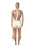 Sleeveless Backless Tight Two Piece Shorts Set SHD-9524