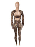 Leopard Print Long Sleeve Jumpsuit SHD-9744