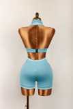 Sleeveless Solid Color Backless Romper YWXS-K25L67