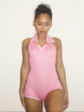 Sleeveless Solid Color Backless Romper YWXS-K25L67