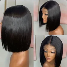 Center Parted Short Straight Hair Bob Wig YWHX-M1555