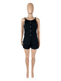 Sleeveless Button Vest Shorts Two Piece Set SHD-9799