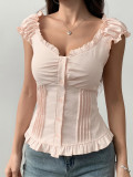 Solid Color Short Sleeve Slim Tops GZYU-K2512102-V