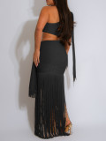 Single Shoulder Sequin Tassel Mini Dress AIL-328