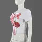 Printed Bow Tie T-shirt GBTF-11041THR