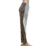 Leopard Print Color Block Loose Pants GZJQ-K24P52854