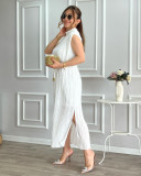 Solid Color Sleeveless Tie Up Maxi Dress GCNE-TR266