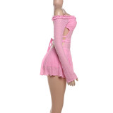 One Shoulder Hollow Out Tie Up Romper GZJQ-K24Q57218