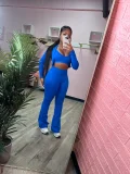 Solid Color Sport Long Sleeve Tops Vest Three Piece Pants Set XMCS-CS2024625047