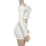 Long Sleeve Solid Color Tops And Skirt 2 Piece Set GYME-K23S35155