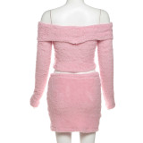 Long Sleeve Solid Color Tops And Skirt 2 Piece Set GYME-K23S35155