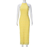 Sleeveless Tie Up Ruffles Maxi Dress GNZD-51618DBD