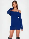 One Shoulder Tie Up Solid Mini Dress QYMF-3251