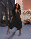 Plus Size Solid Color Loose Wide Leg Jumpsuit QYMF-3160