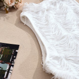Solid Color Sleeveless Tassel Two Piece Skirts Set GFRT-41988SBG