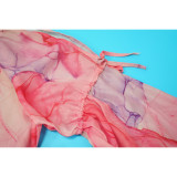 Off Shoulder Mesh Flare Sleeve Tops YF-20214