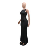 Sleeveless Mesh Patchwork Maxi Dress CYA-901953