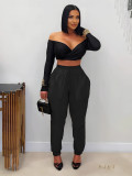 Plus Size Sports Ice Silk Straight Pants YIM-K08
