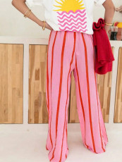 Stripe Print Loose Casual Pants YWXS-K25L758