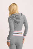 Casual Contrast Color Hooded Zipper 2 Piece Set YD-YM025