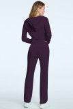 Solid Color Zipper Hooded Two Piece Pants Set YD-YM023
