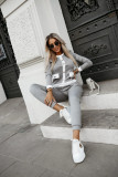 Contrast Color Long Sleeve Two Piece Pants Set BS-1417