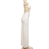 Backless Bandage Split Maxi Dress XEF-K25D70452