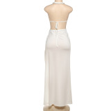 Backless Bandage Split Maxi Dress XEF-K25D70452