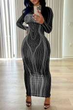 Long Sleeve O Neck Maxi Dress GXBQ-1141220